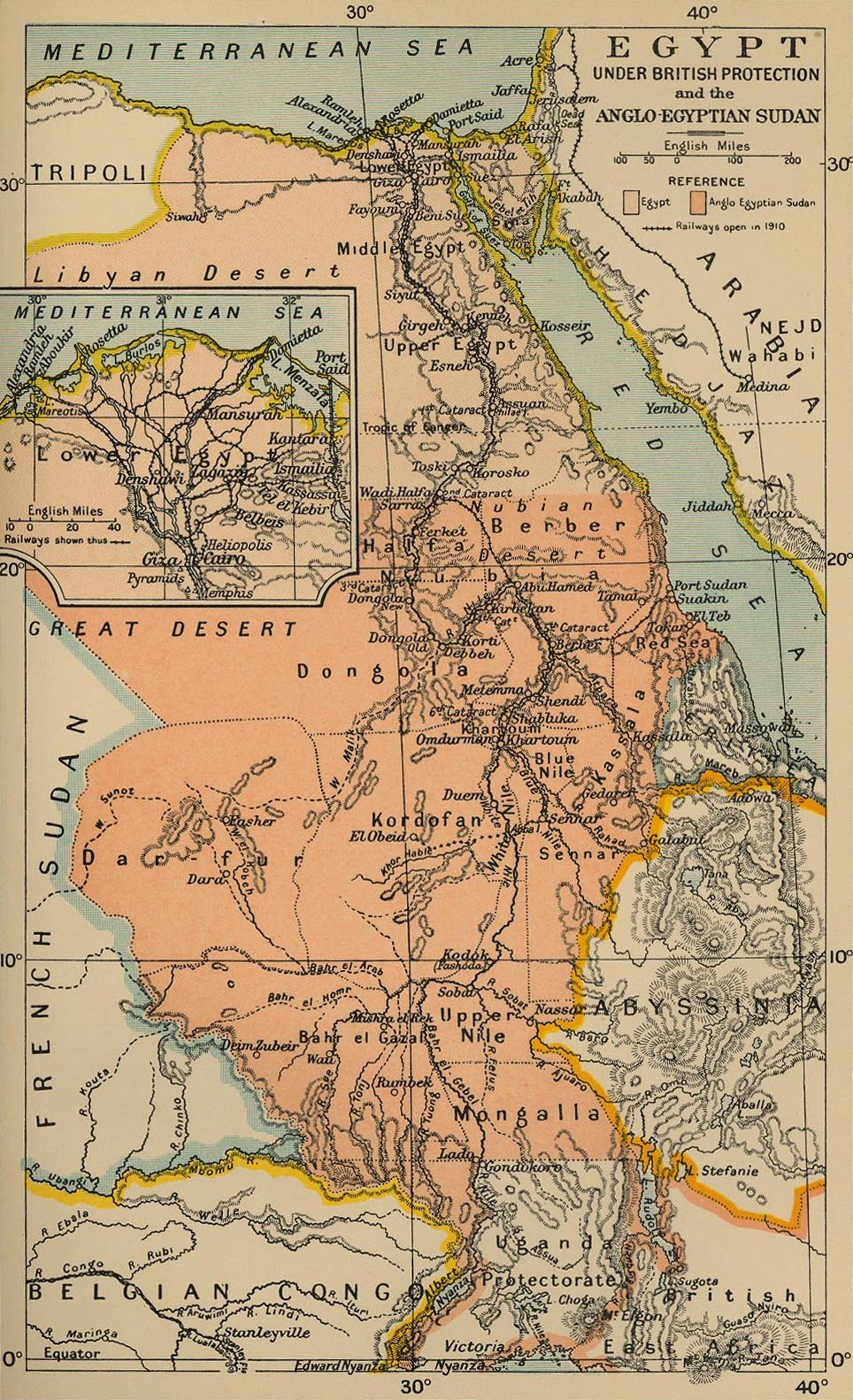 خريطة للسودان المصري الأنجليزي