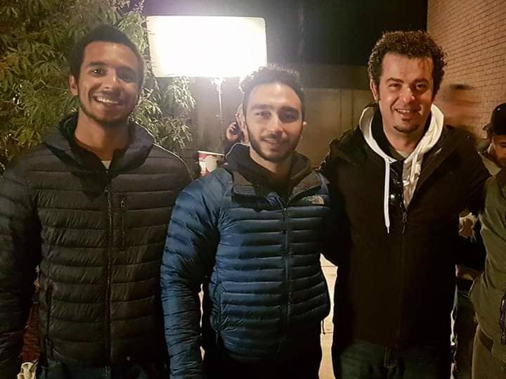 عمر مجدي نور مع مدير التصوير مازن المتجول والمصور أدهم عصام